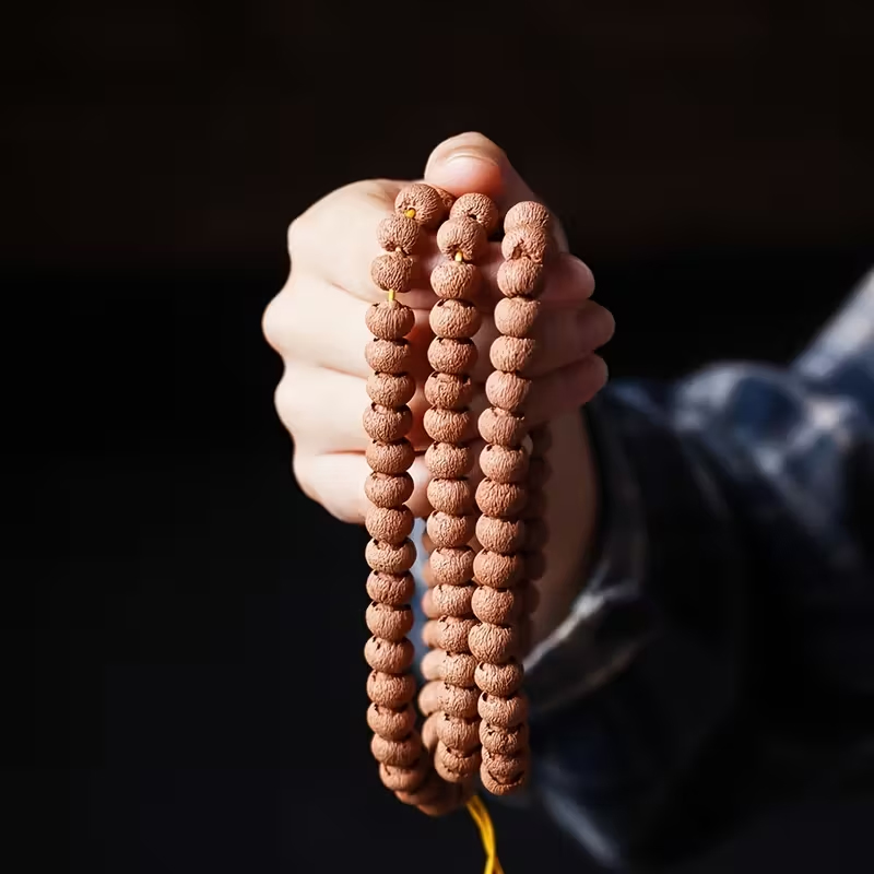 天然 蓮華菩提子 108玉 数珠ブレスレット 木製ビーズ、ヴィンテージ、天然の香り、男女兼用の盤玩アクセサリー、仏珠ネックレス。