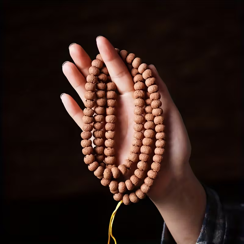 天然 蓮華菩提子 108玉 数珠ブレスレット 木製ビーズ、ヴィンテージ、天然の香り、男女兼用の盤玩アクセサリー、仏珠ネックレス。