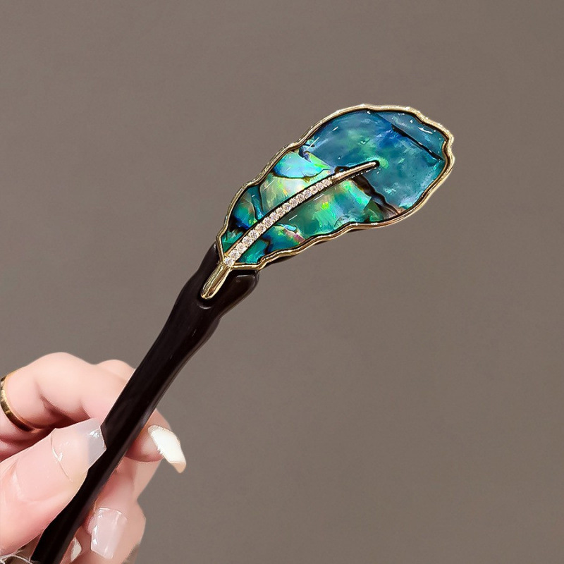 かんざし 簪 本黒檀 芭蕉扇簪 一本挿し 和風 髪飾り ヘアピン 和装 洋装 着物  送料無料