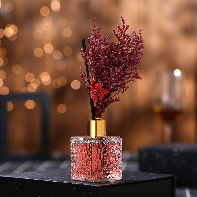ドライフラワー リードディフューザー  アロマディフューザー（80ml アロマオイル+ ドライフラワー+スティック）インテリア  生活雑貨