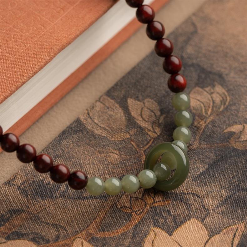 紫檀ブレスレット 天然木 和田玉 二輪 ブレスレット 腕輪数珠 男性用 女性用 お守り