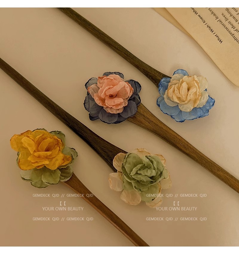 かんざし 簪  天然木 椿物語 レディース 一本差し 普段使い 髪飾り