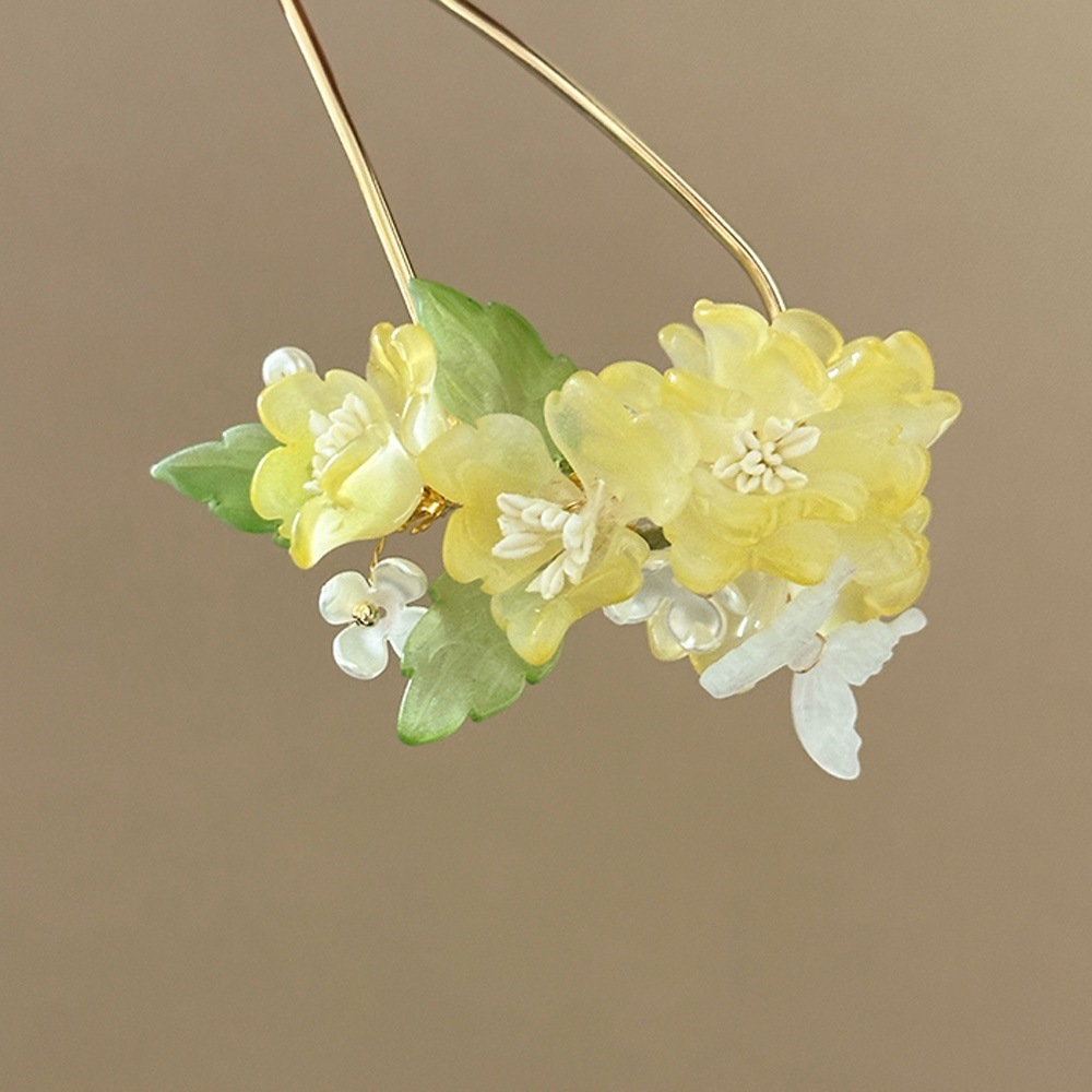 成人式髪飾り 牡丹 ぼたん かんざし Uピン ヘアピン 髪飾り お花 結婚式 浴衣 ヘアアクセサリー