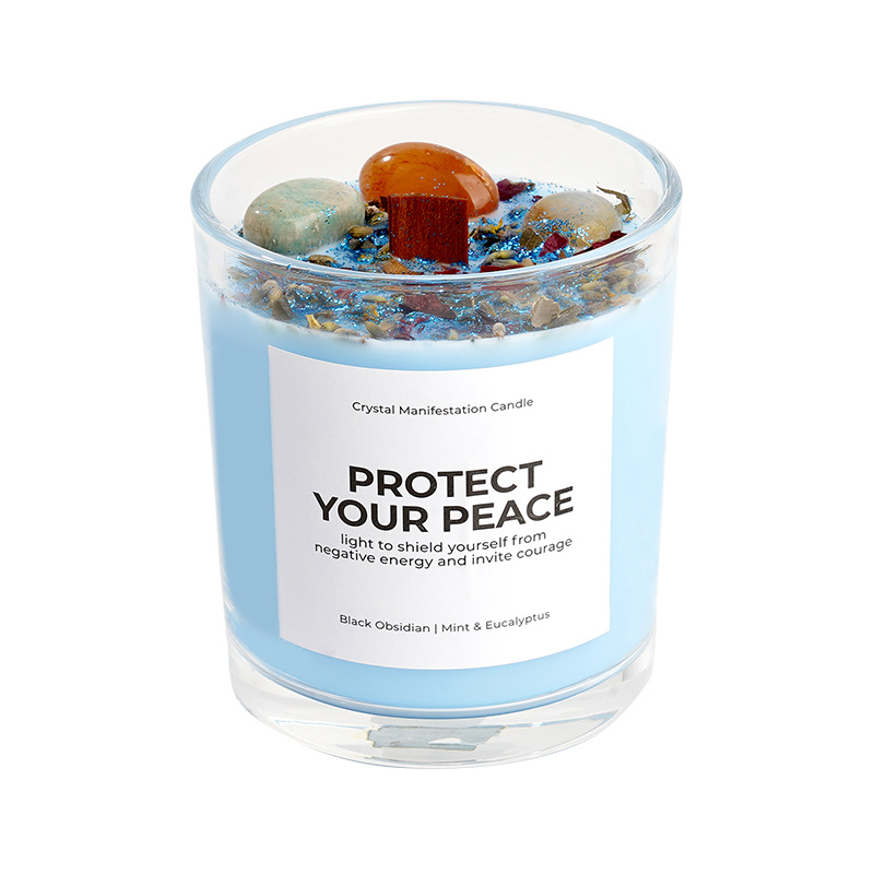 アロマキャンドル 天然石＆ドライフラワー入り ソイワックス アロマ キャンドル 香り ギフト おしゃれ