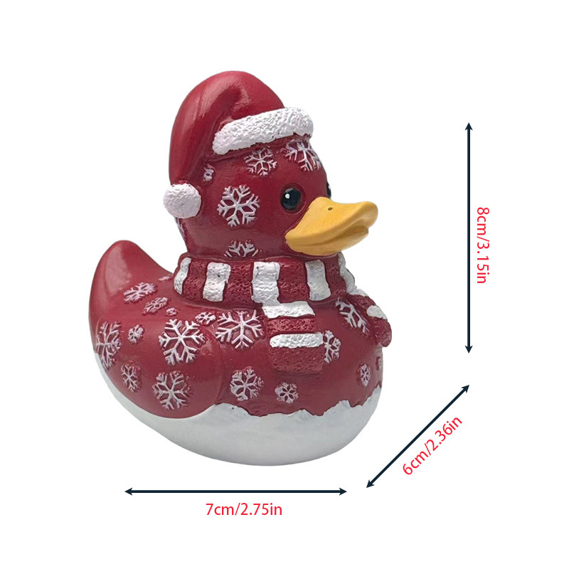 雪のアヒル あひる クリスマスエディション 置物 オブジェ 癒し かわいい インテリア    