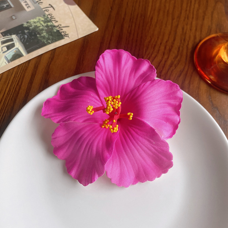 ヘアクリップ ハイビスカス フラワー お花 バンスクリップ ヘアアクセサリー 髪飾り 結婚式
