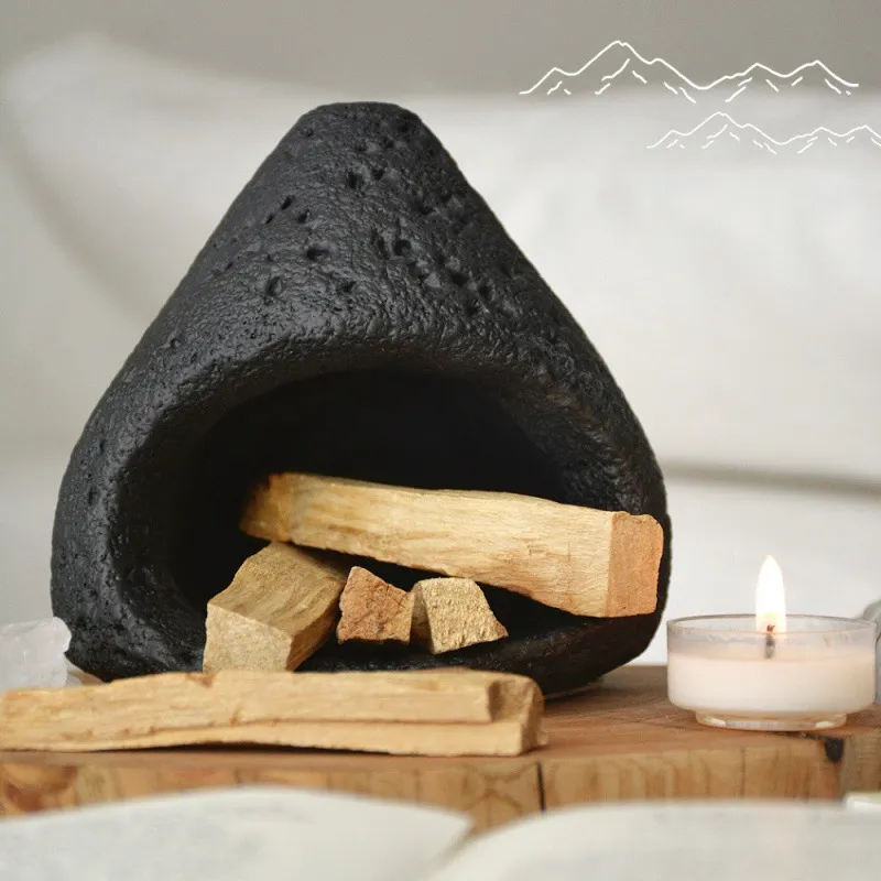 香炉 燻香スタンド コンクリート製 ホワイトセージ 聖木焚き 燻香 アロマポット 癒し 浄化 消磁 ギフト インテリア 置物 セラピー