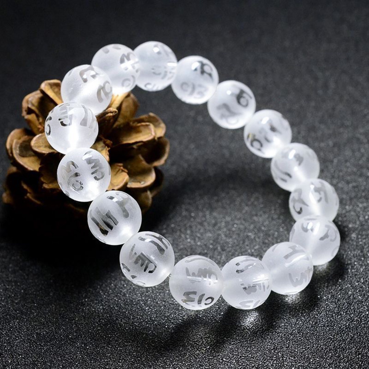 水晶 ブレスレット パワーストーン 梵字 8mm レディース メンズ 天然石 数珠 お守り