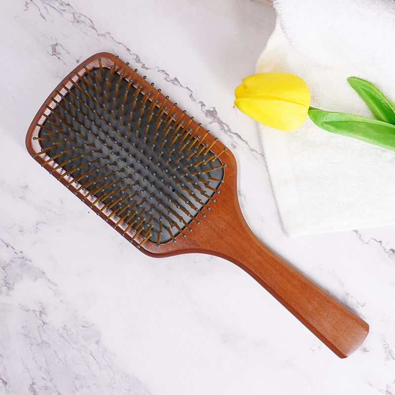 ヘアブラシ レギュラー 櫛 くし ヘアブラシ 桃の木 ヘアーブラシ パドルブラシ ヘア 髪の毛 マッサージブラシ ブロー ギフト プレゼント 携帯用 女性 男性 静電気防止 レディース メンズ 艶髪