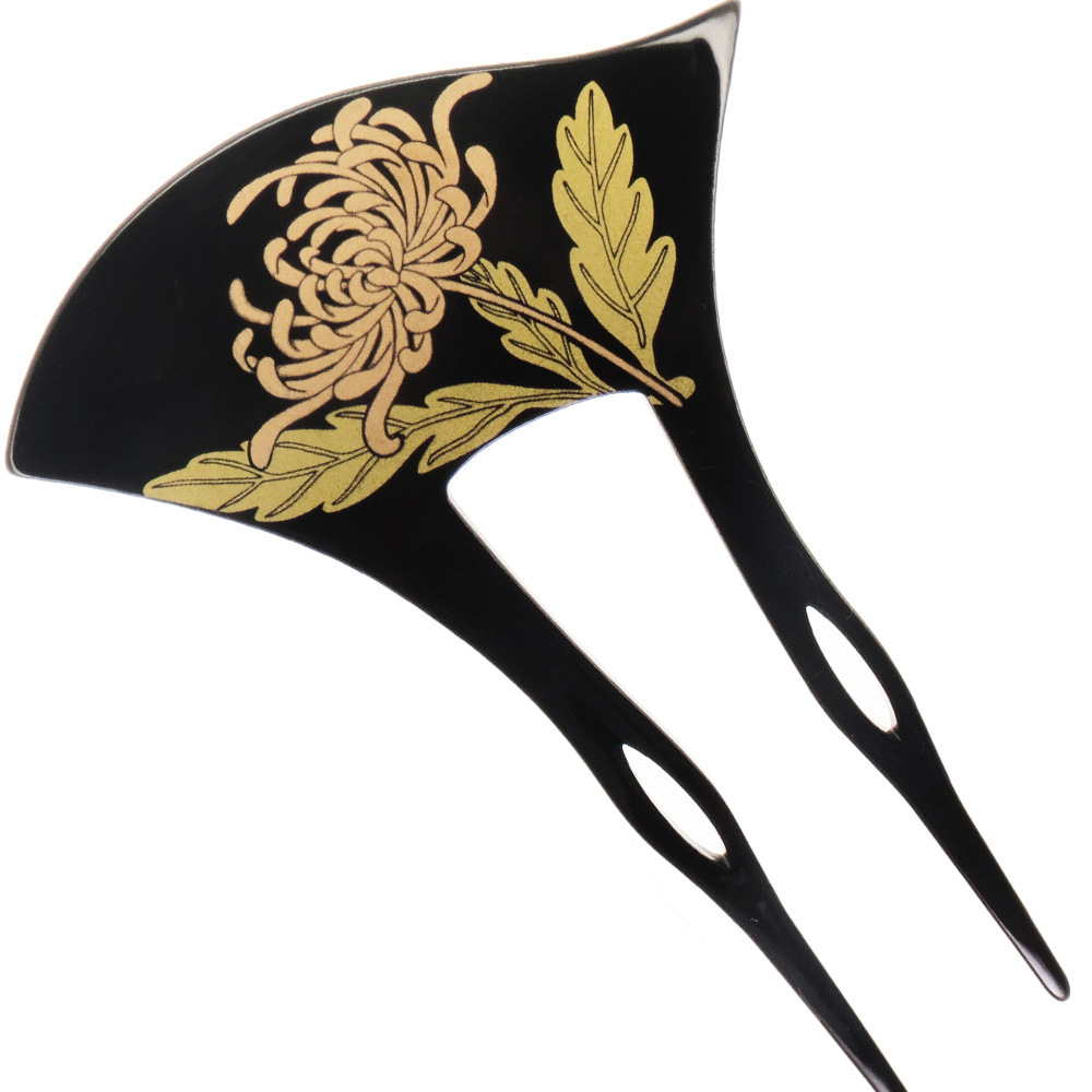 べっ甲風 かんざし 髪飾り 菊の花 蒔絵かんざし 和装 バチ型 簪 まとめ髪 結婚式  留袖 