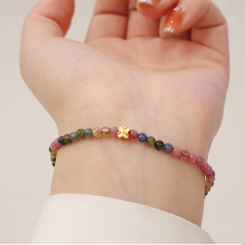 トルマリン ブレスレット 天然石 パワーストーン 桃の花 レディース メンズ アクセサリー