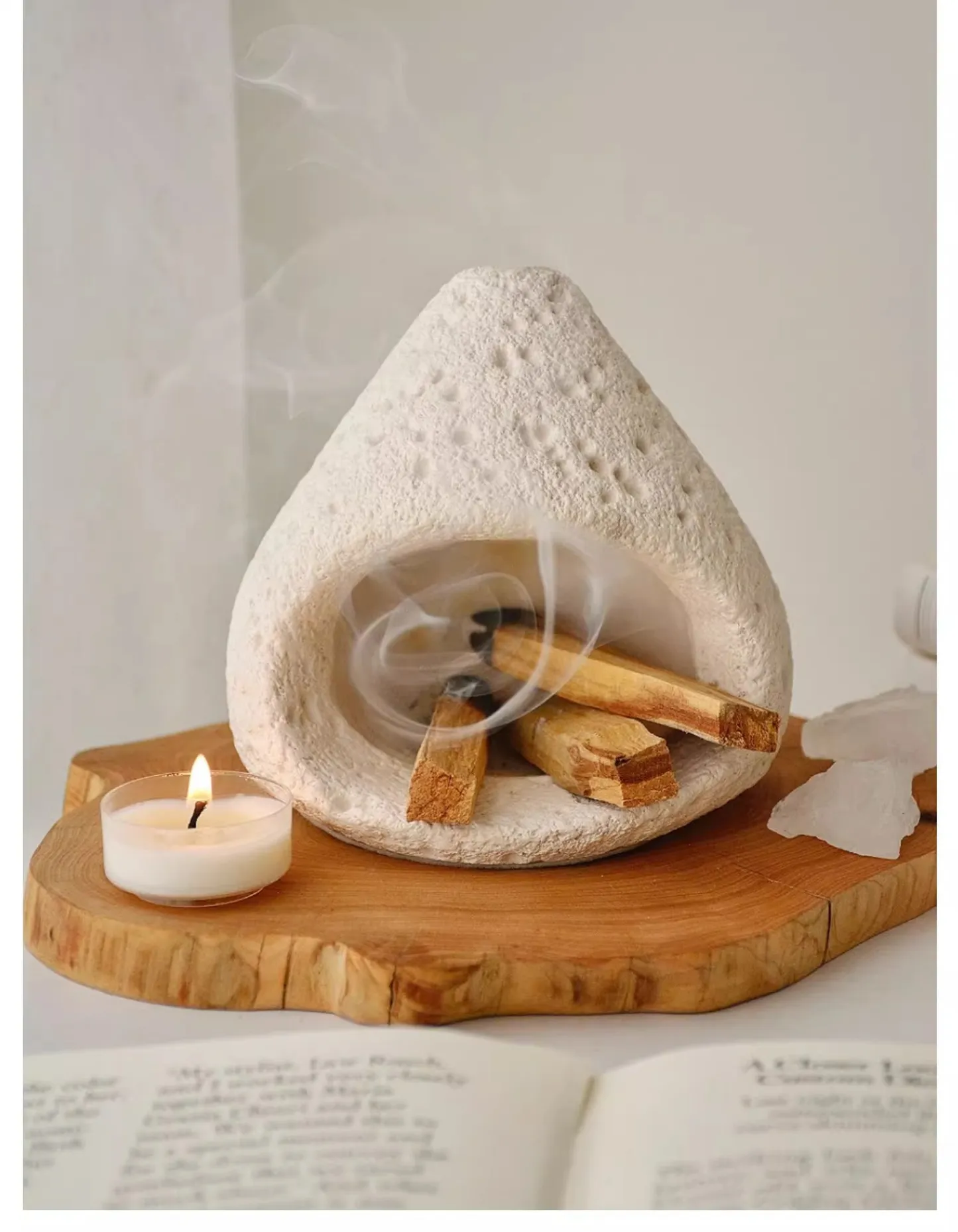 香炉 燻香スタンド コンクリート製 ホワイトセージ 聖木焚き 燻香 アロマポット 癒し 浄化 消磁 ギフト インテリア 置物 セラピー