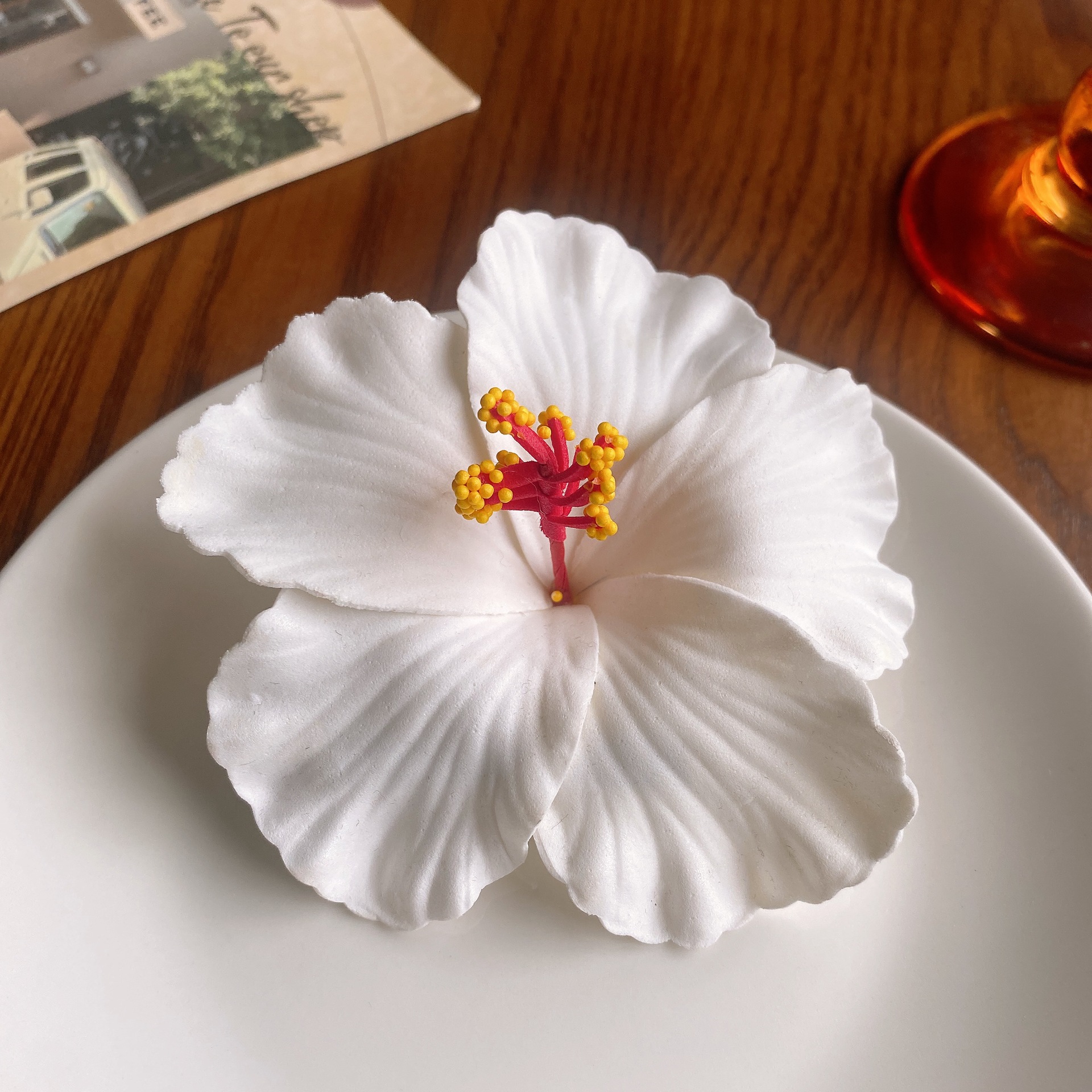 ヘアクリップ ハイビスカス フラワー お花 バンスクリップ ヘアアクセサリー 髪飾り 結婚式