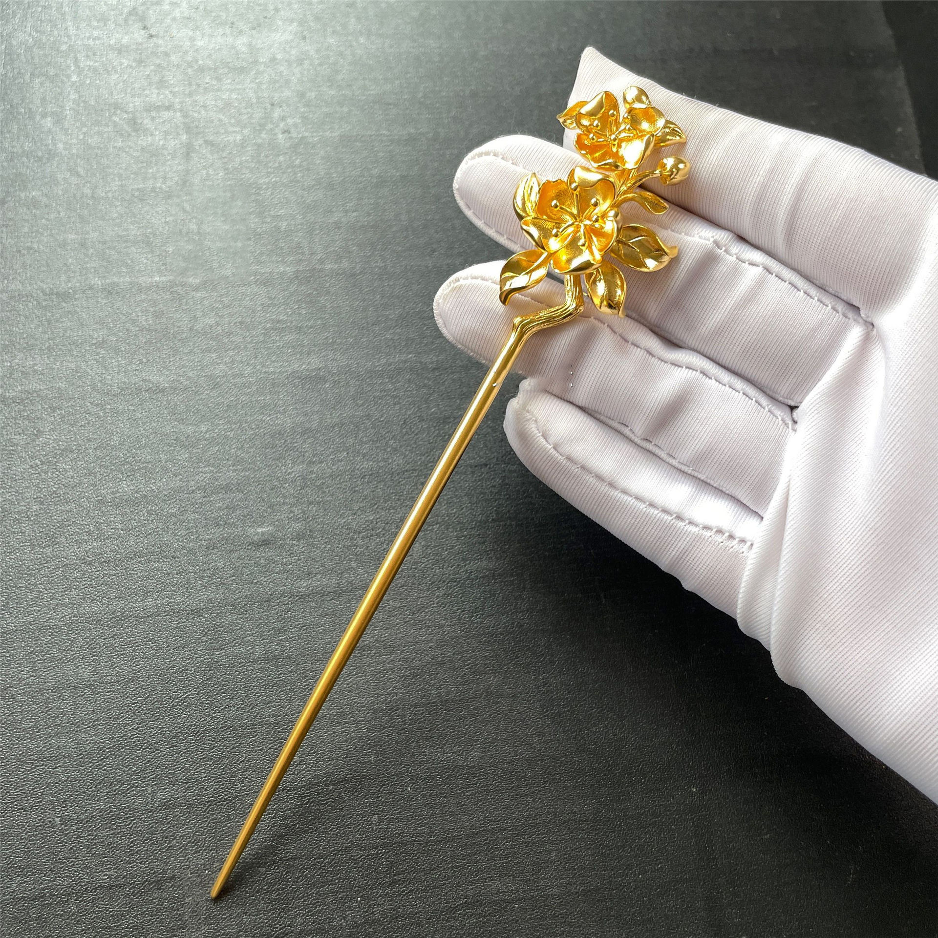 髪飾り 成人式  結婚式 桃の花 かんざし 花 簪 ゴールド 一本差し 浴衣 着物 和装小物