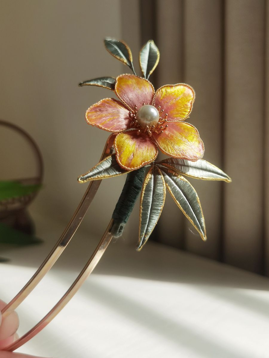 かんざし 簪 桃の花 絨花 Uピン 髪飾り 結婚式 成人式 普段使い
