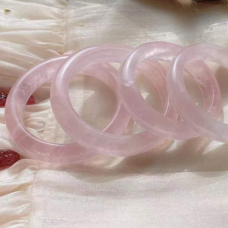 ローズクォーツ バングル ピンク 水晶 ブレスレット 天然石 パワーストーン 腕輪バングル