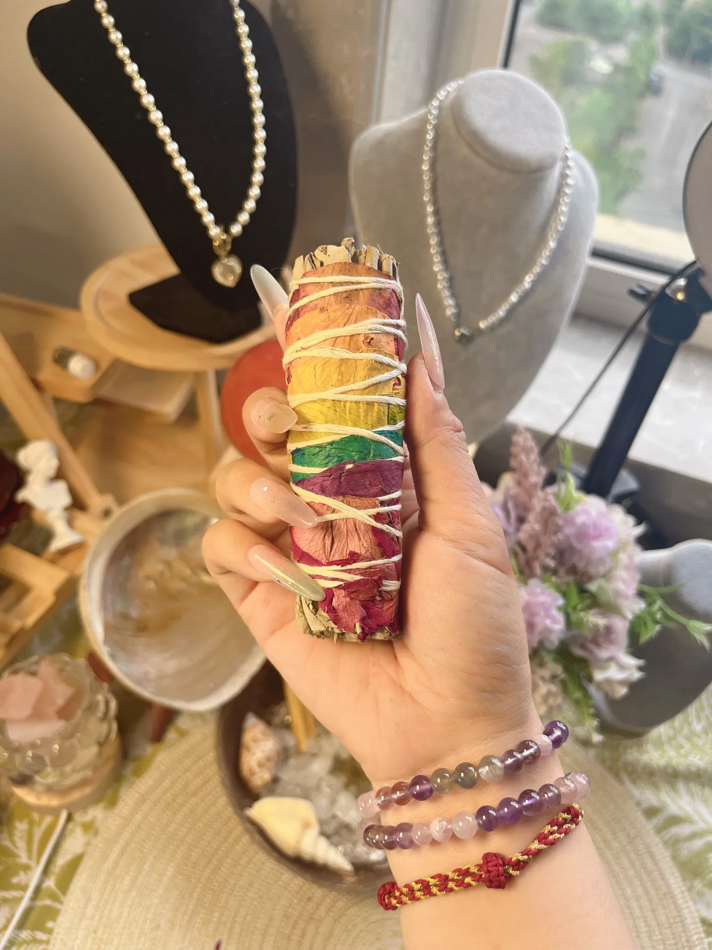 ホワイトセージ バラ バンドル アロマバンドル 1本 アロマ お香 無農薬 ハーブ