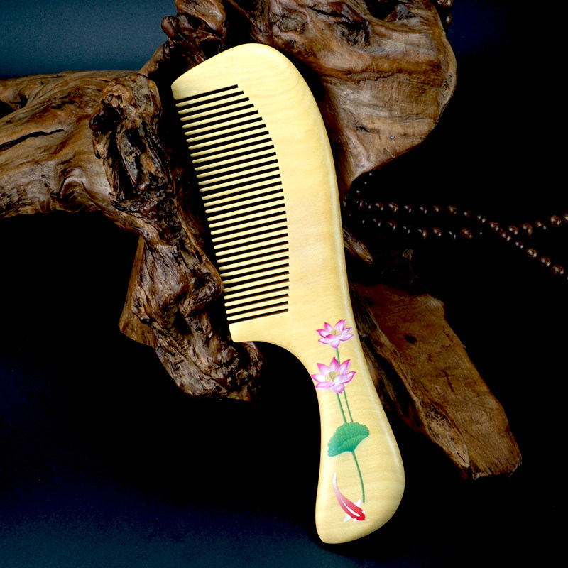 つげ櫛  椿油 潤いつげ櫛 頭部血行促進して 脱毛を防ぎ 髮の栄養不良を防止  