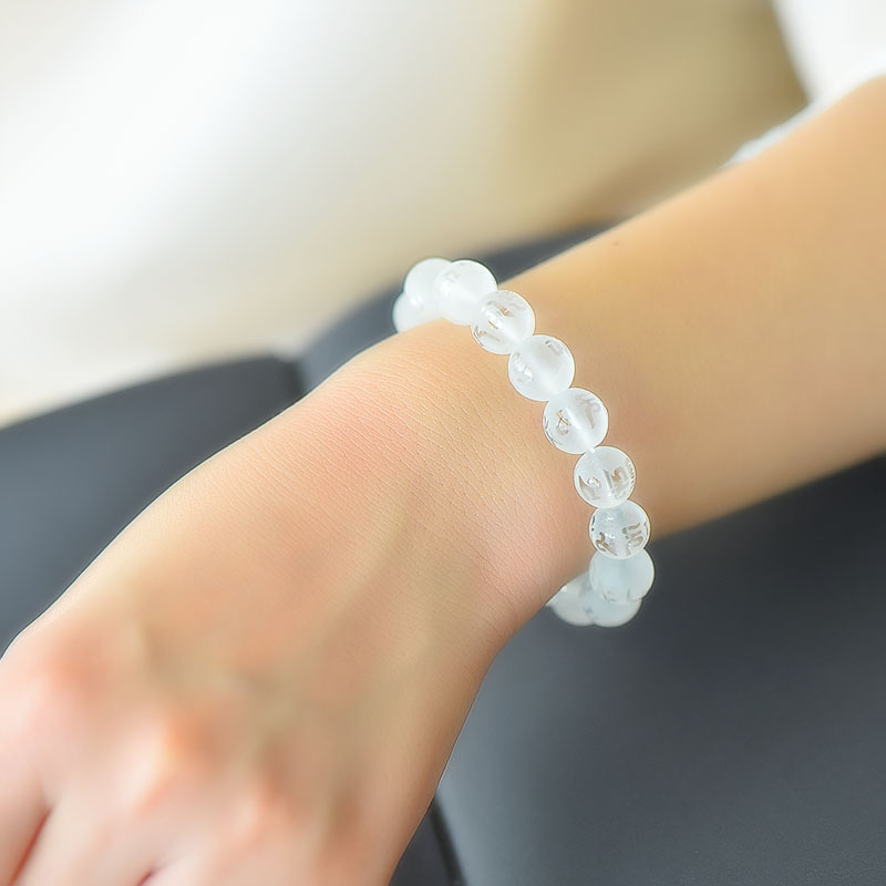 水晶 ブレスレット パワーストーン 梵字 8mm レディース メンズ 天然石 数珠 お守り