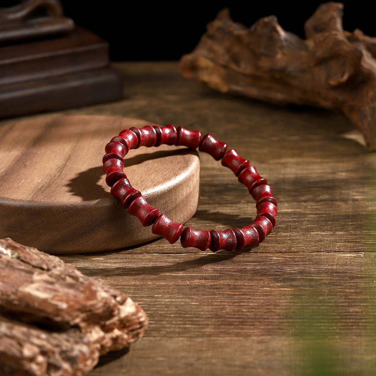 数珠ブレスレット 紫檀 シタン 腕輪 天然木 男性用 女性用 お守り