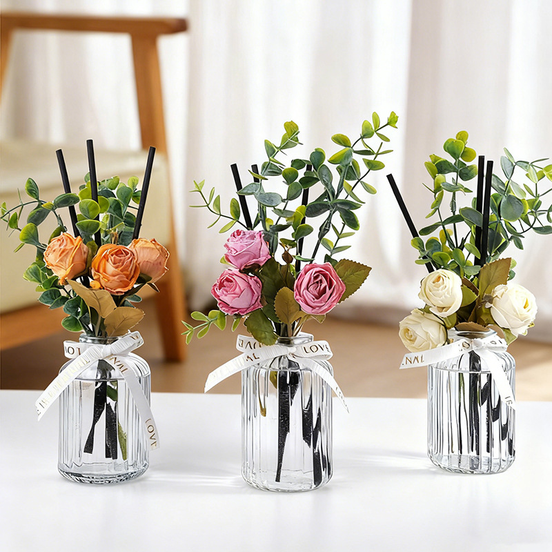 フラワーリードディフューザー アロマ 造花  精油60ml ルームフレグランス リビング  寝室 インテリア雑貨