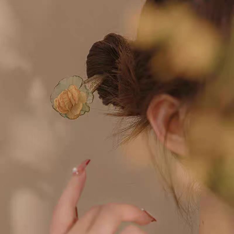 かんざし 簪  天然木 椿物語 レディース 一本差し 普段使い 髪飾り