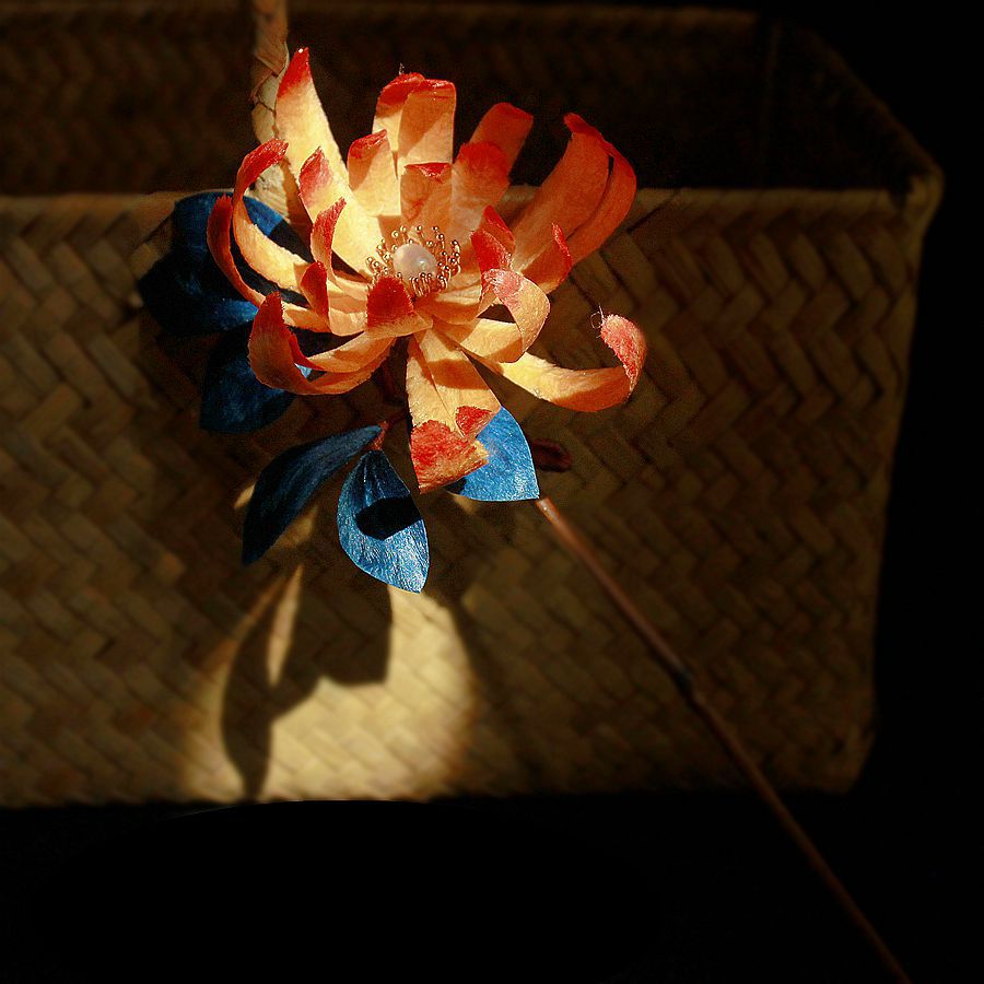 かんざし 天然竹 簪 絨花 梅 蘭 竹 菊 和風 ヘアアクセサリー 成人式 七五三 卒業式 入学式 