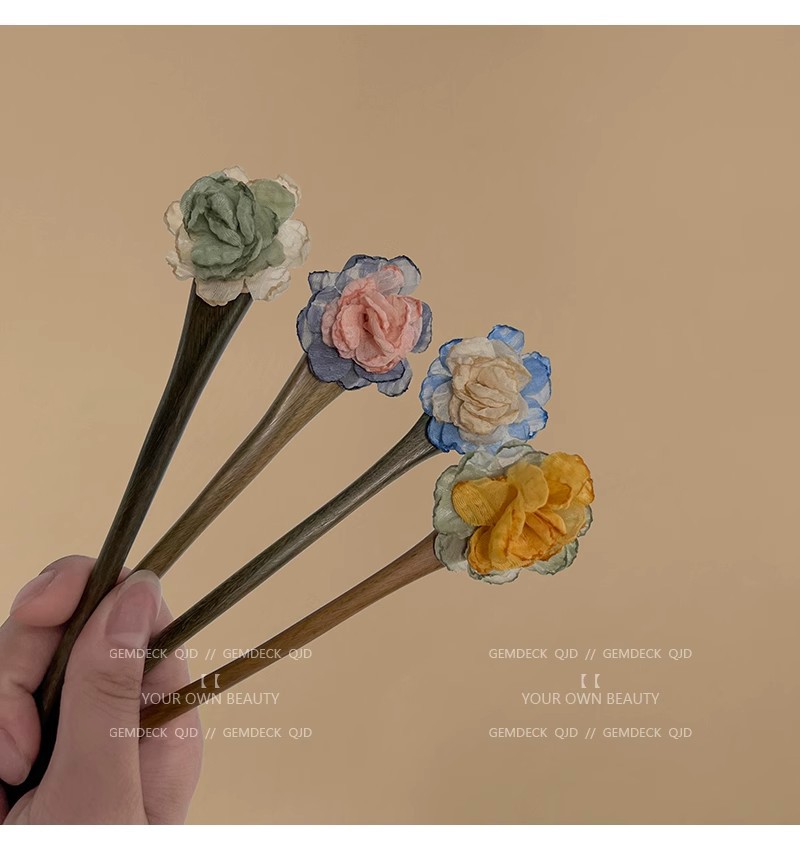 かんざし 簪  天然木 椿物語 レディース 一本差し 普段使い 髪飾り