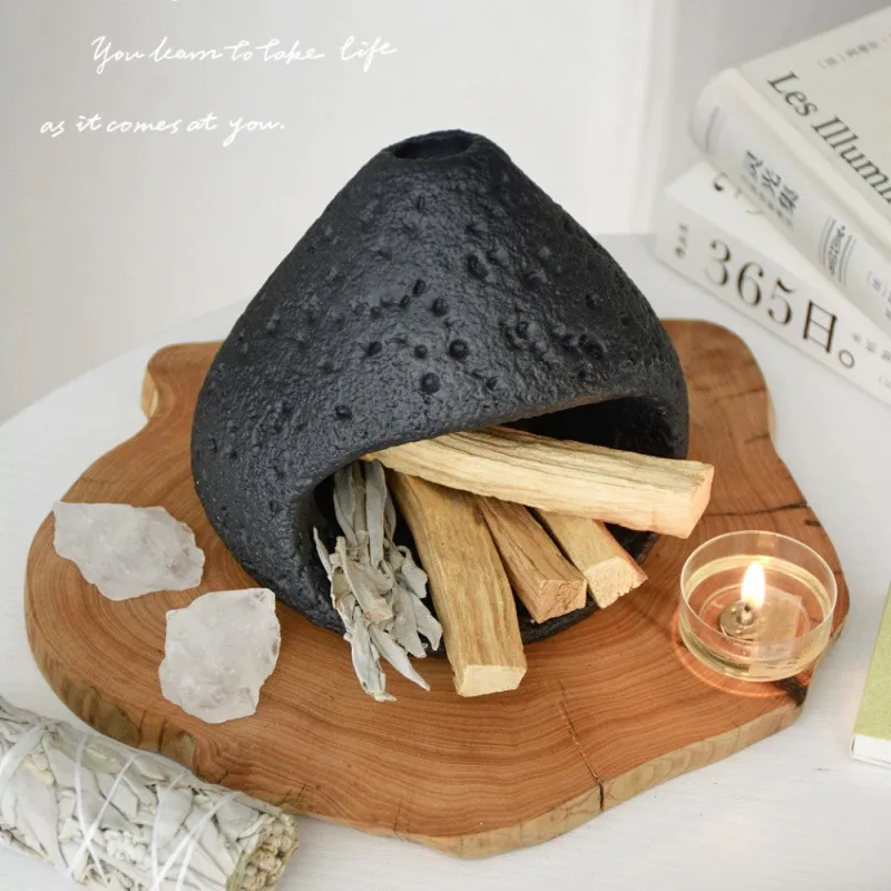 香炉 燻香スタンド コンクリート製 ホワイトセージ 聖木焚き 燻香 アロマポット 癒し 浄化 消磁 ギフト インテリア 置物 セラピー