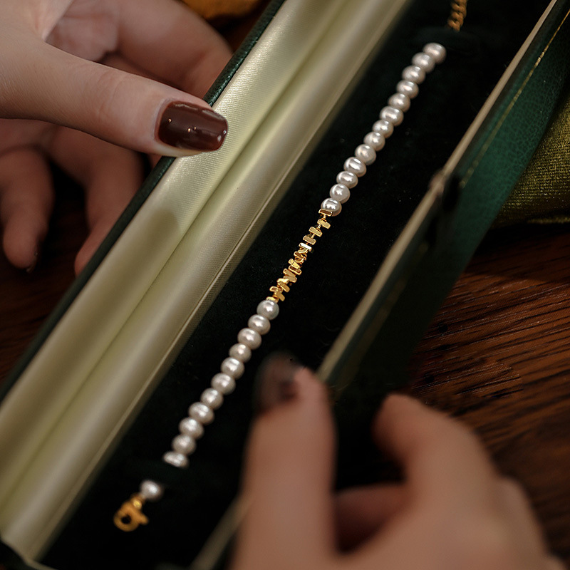 天然淡水ベビー パールブレスレット 選べる2タイプ 真珠ブレス  ゴールド チェーン  上品 エレガント  