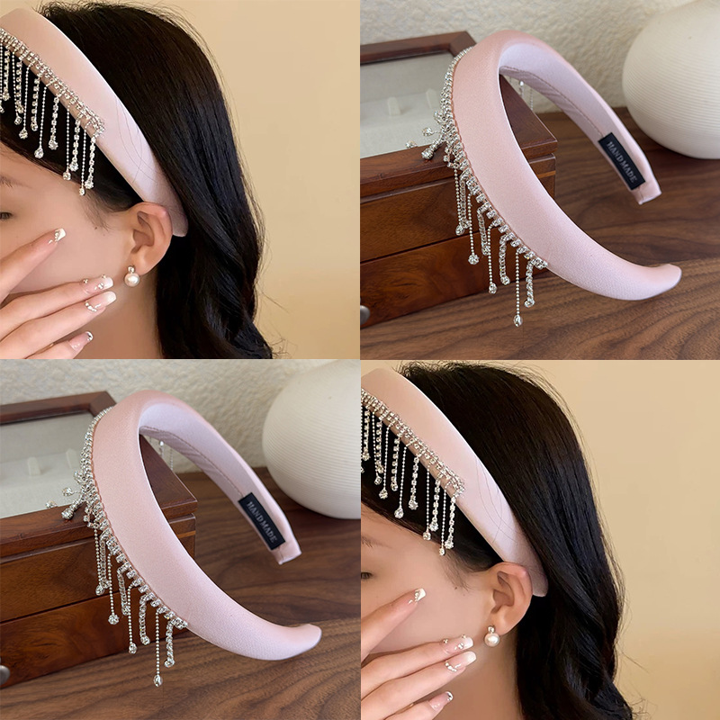 ヘアバンド レディース ラインストーン フリンジ カチューシャ ヘアアクセサリー おしゃれ パーティー 結婚式 二次会  