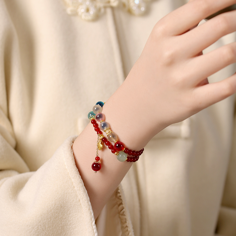 数珠ブレスレット 瑪瑙(メノウ)  8mm 4mm 天然石 ブレスレット レディース 女性用 