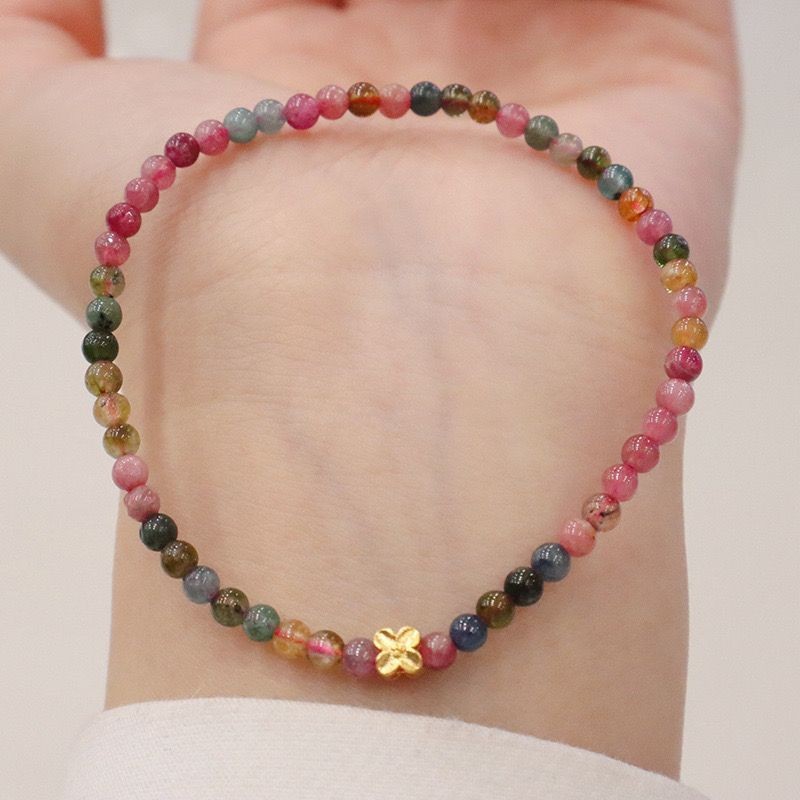 トルマリン ブレスレット 天然石 パワーストーン 桃の花 レディース メンズ アクセサリー