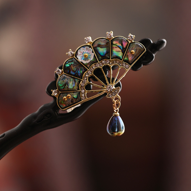 かんざし 一本差し 扇  簪 木製 黒壇 髪飾り 黒檀簪 普段使い 和装 結婚式 黒留袖 振袖 黒留袖 シンプル 