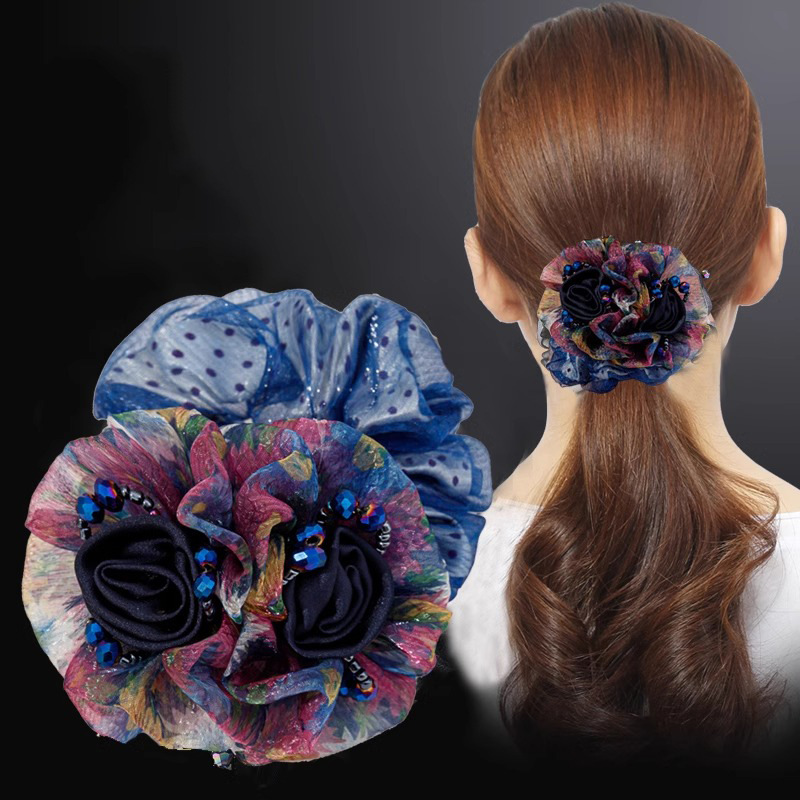 まとめ髪 お団子メーカー ヘアゴム レースフラワー シニヨンメーカー ヘアアレンジ エレガント