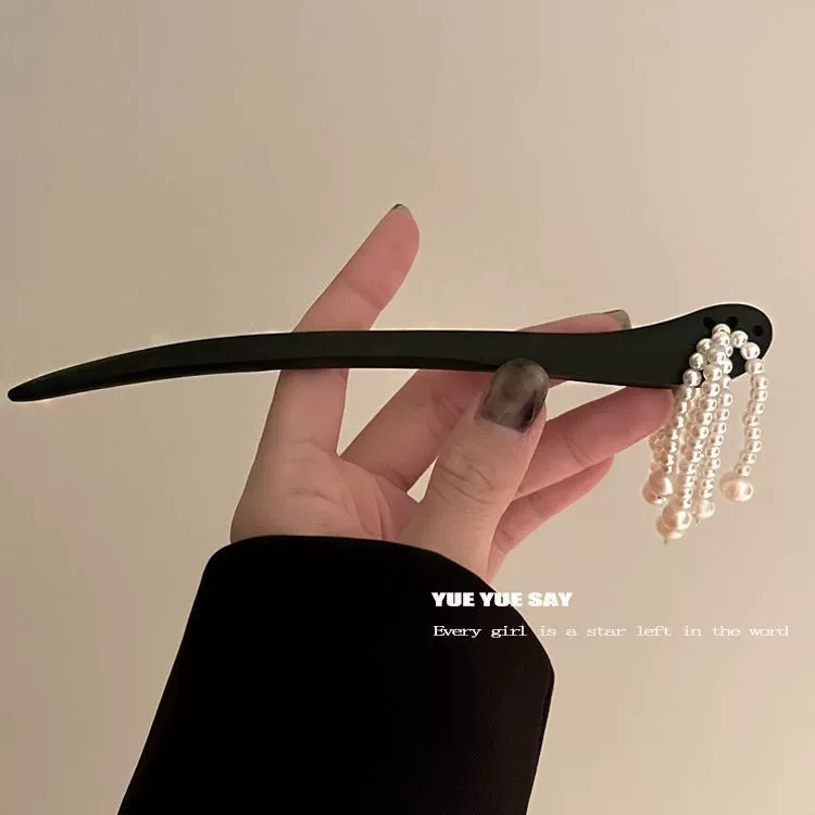 簪 かんざし 黒檀簪  パール  一本差し レディース ヘアアクセサリー 髪飾り 和装 和服 黒檀