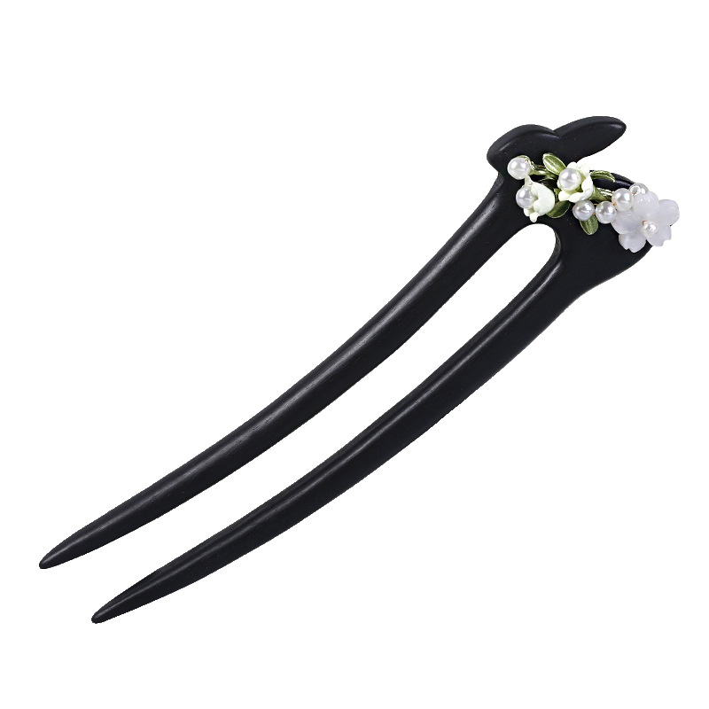 かんざし 簪 U字型 レディース ヘアアクセサリー 黒檀簪 普段使い 留袖用 結婚式 