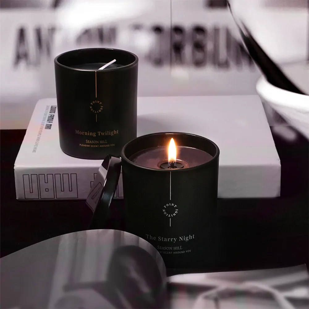 プレミアム アロマキャンドル 黒缶入り ソイキャンドル キャンドルランタン ルームフレグランス お風呂 瞑想 誕生日 お祝い