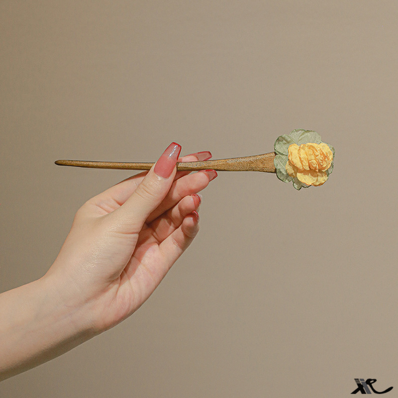 かんざし 簪  天然木 椿物語 レディース 一本差し 普段使い 髪飾り