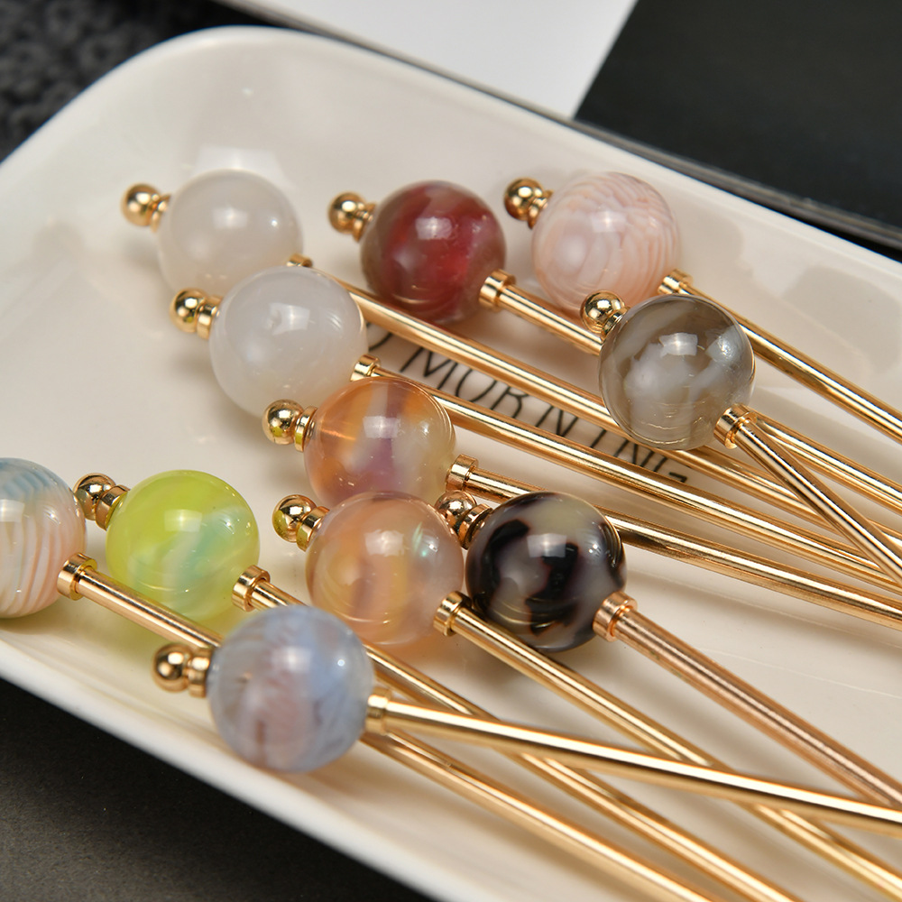 シンプル かんざし 簪 ヘアスティック 飴玉  一本挿し レディース 着物 髪飾り 普段使い 留袖 花火大会 大人 成人式 七五三