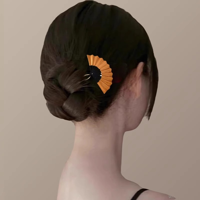 かんざし 簪 金メッキ 扇子 せんす U字型ヘアピン 髪飾り 和装 普段使い