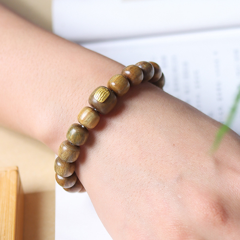 数珠 ブレスレット 緑檀 仏教 念珠 りょくだん 10mm グリーン 木製  