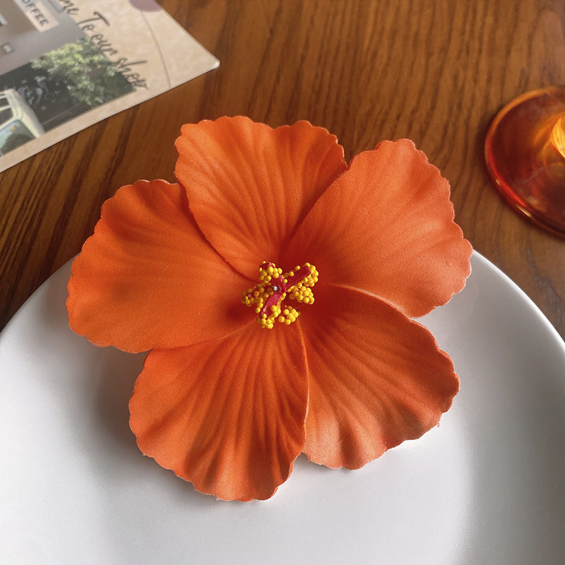 ヘアクリップ ハイビスカス フラワー お花 バンスクリップ ヘアアクセサリー 髪飾り 結婚式