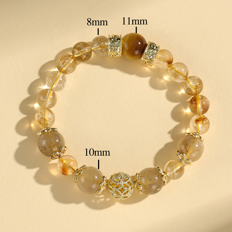 5A シトリンブレスレット【金運】金針水晶 パワーストーン ブレスレット メンズ レディース アクセサリー 天然石