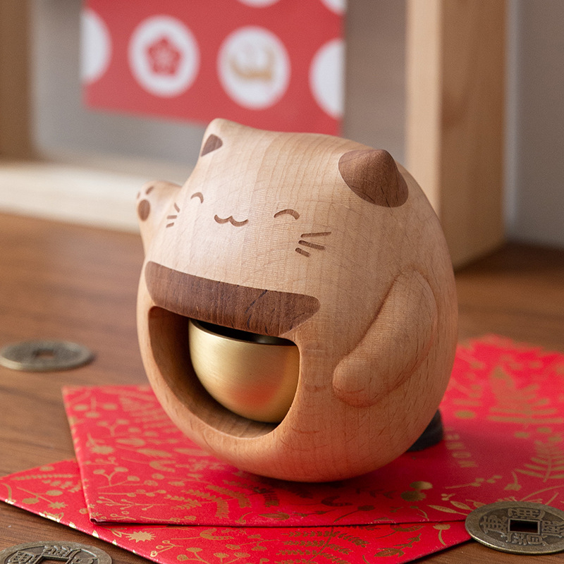 ドアベル 木製 招き猫 玄関 チャイム ドアチャイム おしゃれ ドア 鈴
