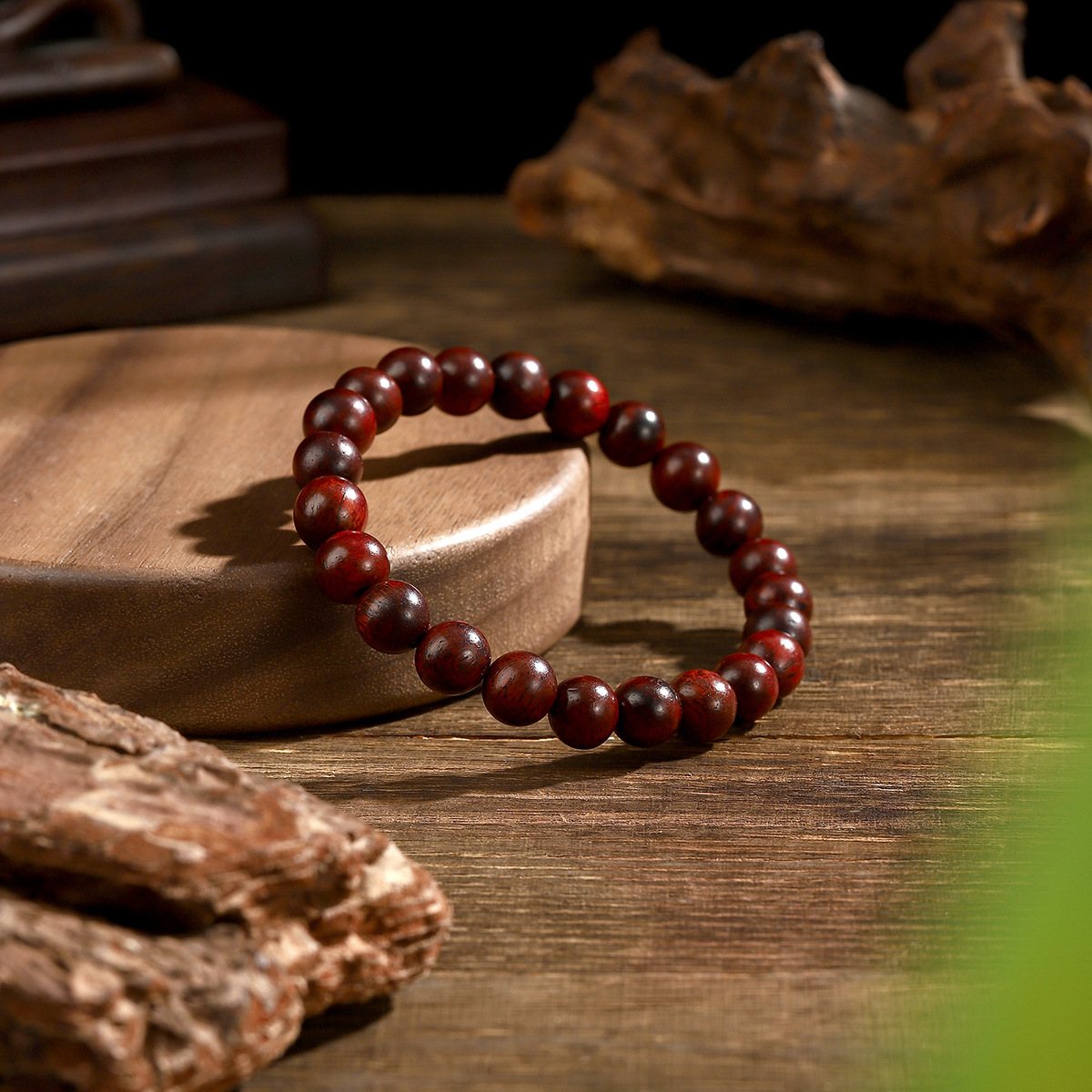 数珠ブレスレット 紫檀 シタン 腕輪 天然木 男性用 女性用 お守り