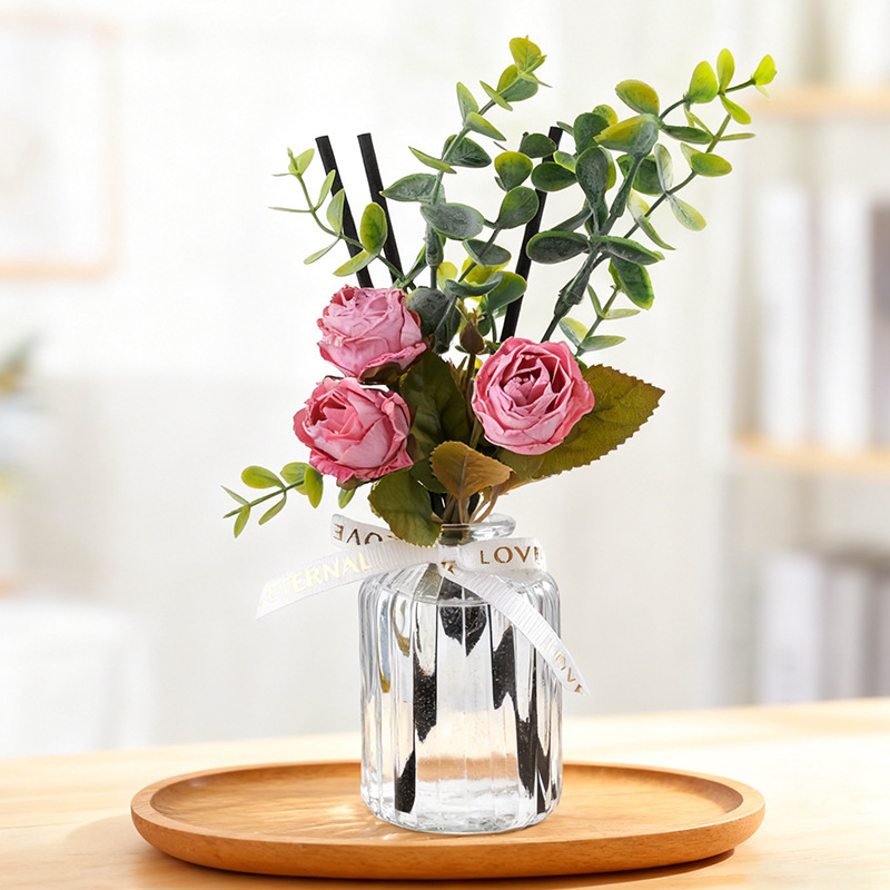 フラワーリードディフューザー アロマ 造花  精油60ml ルームフレグランス リビング  寝室 インテリア雑貨