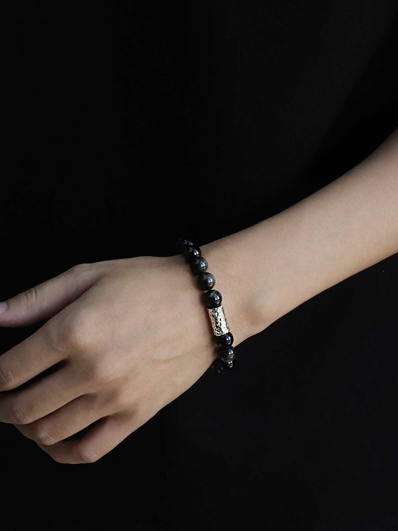 銀曜石ブレスレット メンズ レディース ペア 天然石 パワーストーン ブレスレット お守り 数珠