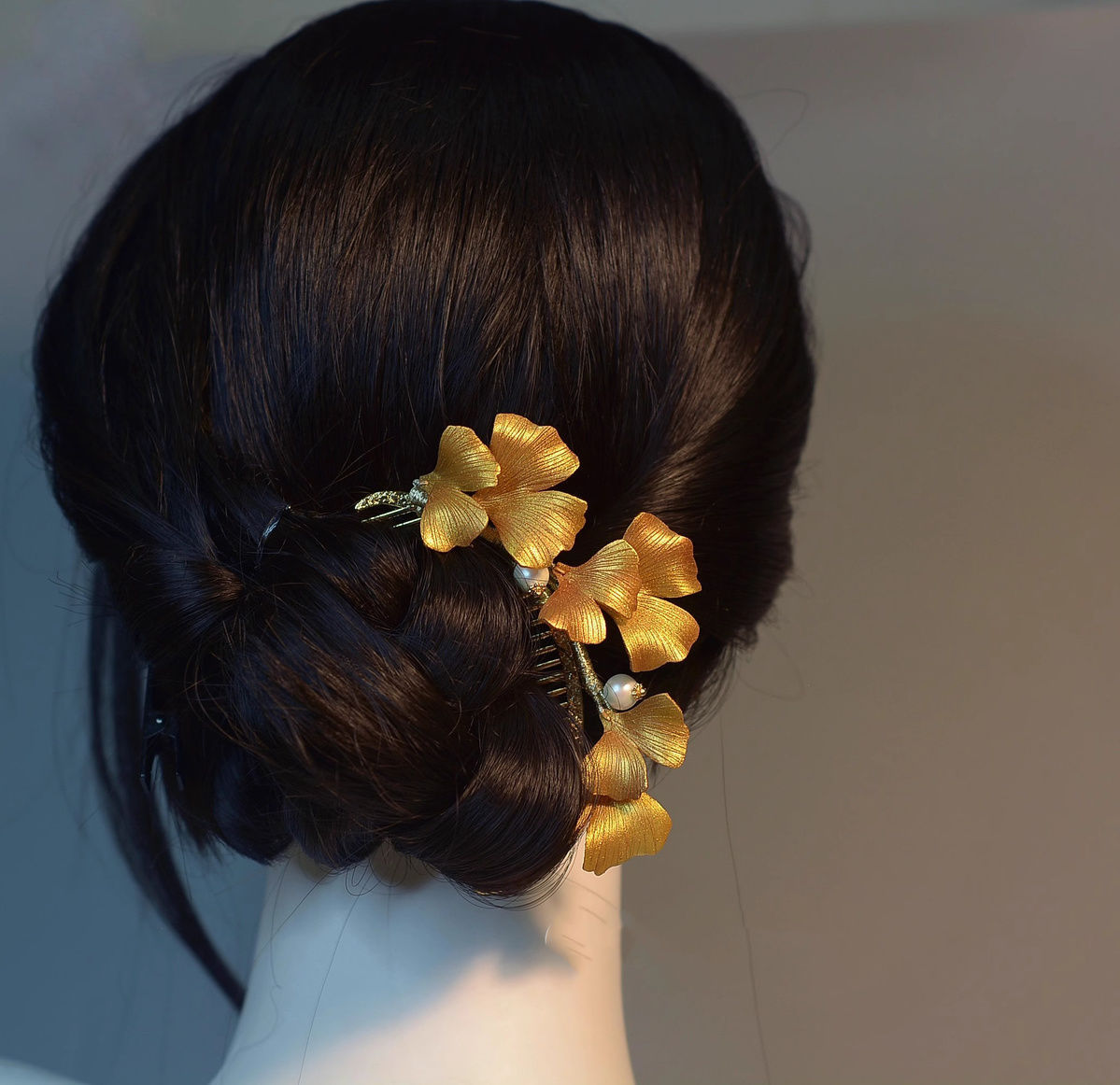  ヘアコーム かんざし 銀杏 イチョウ レディース おしゃれ ヘアアクセサリー ゴールド 髪飾り 成人式 結婚式 二次会