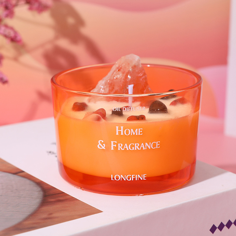 アロマキャンドル 天然石入り ソイワックス キャンドル フレグランスキャンドル  癒し ギフト